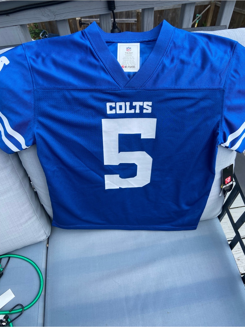 Colts #5 Blue Football Jersey, Richardson Sr